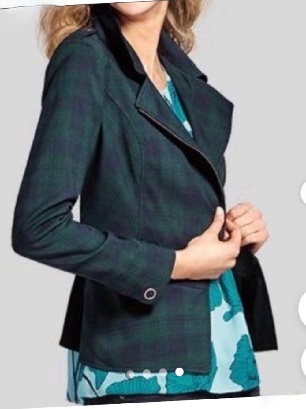 Cabi Tartan Plaid Moto Jacket